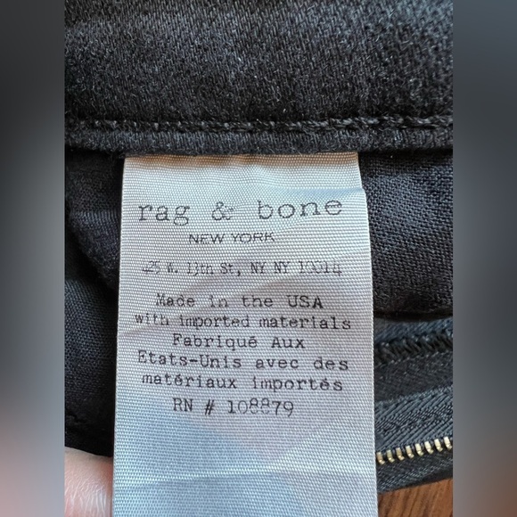 Rag & Bone Bella High-Rise Flare Bootcut Jeans Womens Hem Slit Black Denim 24 - Picture 11 of 14